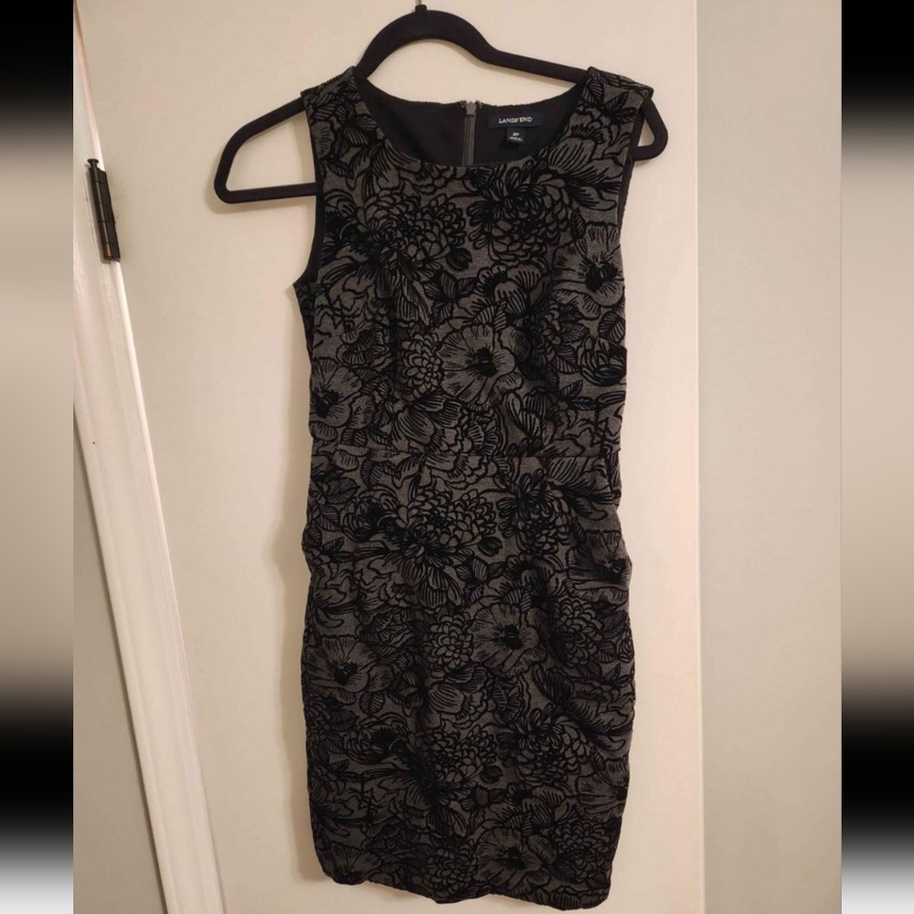 Land's End Velvet Floral Dress